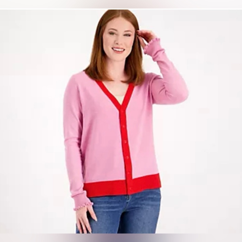 Candace Cameron Bure Surfside Button-Front V-Neck Cardigan